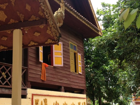 The monk "dormitory." I just love the color combinations.