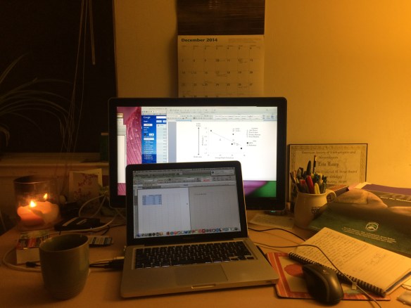 Setting the mood and diving back into thesis graphs.